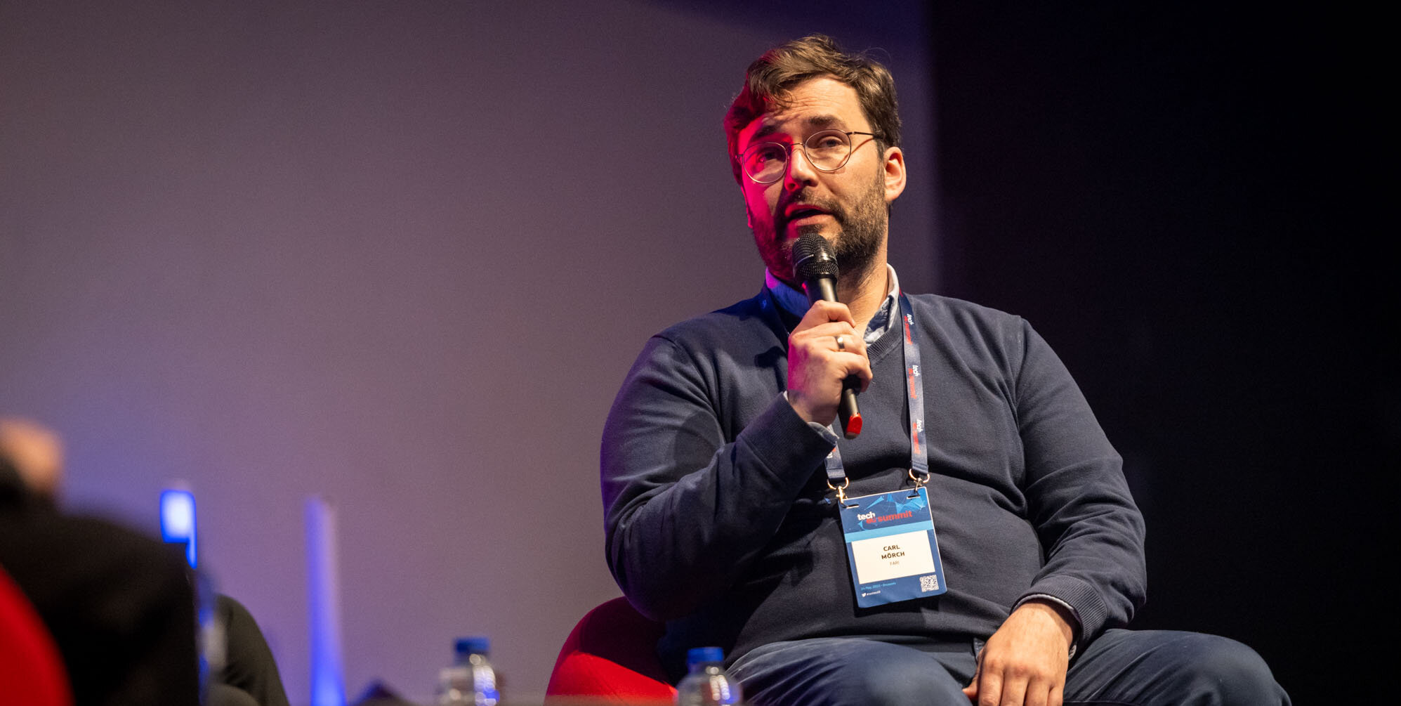 FARI co-director Carl Morch during the panel on "Charting a way forward for Ethical AI: Balancing innovation and responsibility” at tech.eu summit 2023